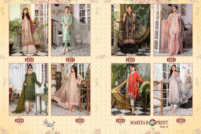 Shree Mariya B Mprint 9 Latest Fancy Pure Cotton Print With Exclusive Embroidery Pakistani Salwar Suits Collection